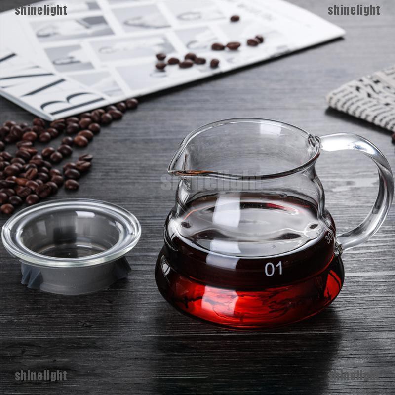 Cốc thủy tinh lọc cà phê có giá đỡ nhựa tiện lợi