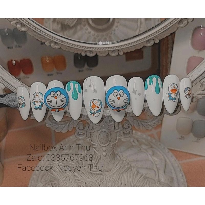 Nailbox thiết kế - Nailbox charm doremon siêu đáng yêu