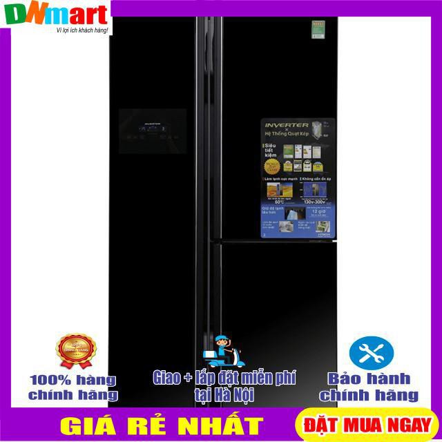 Tủ lạnh Hitachi  side by side 2 cửa màu đen R-FS800GPGV2(GBK), lấy nước và đá bên ngoài