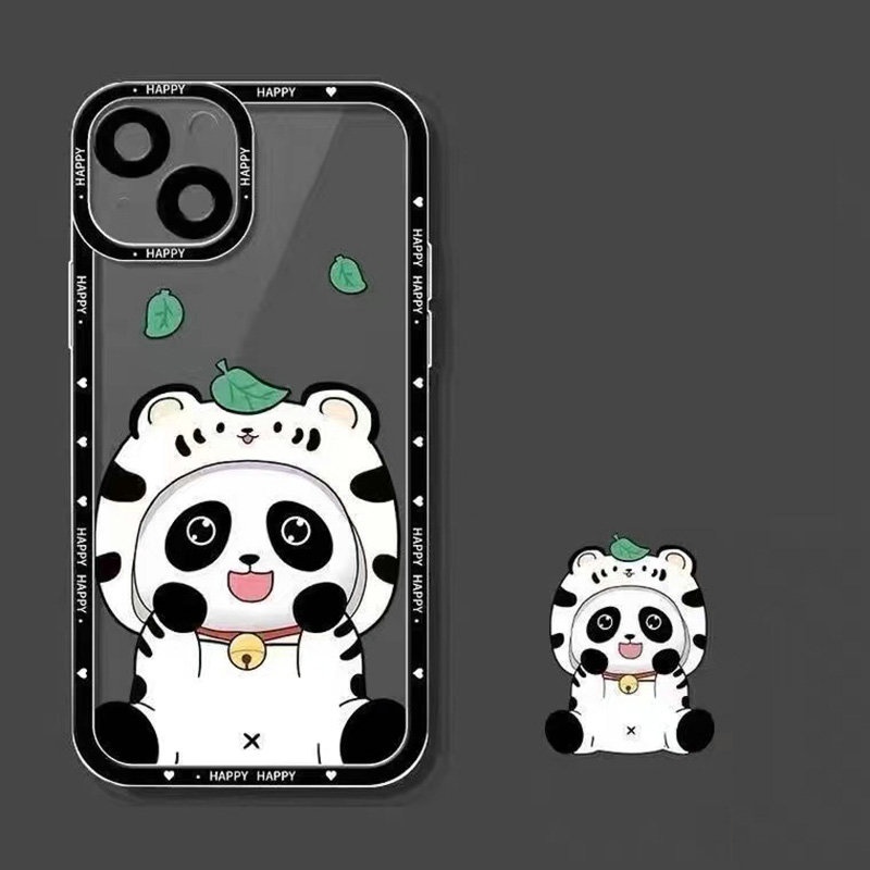 Ốp Điện Thoại Cho OPPO A77 A76 A36 A94 A93 A74 A95 A54 A53 A33 A52 A92 A31 A16 A15 A15S A5 A9 2020 A7 A5S A3S Reno 5F 4F 7 6 5 4 4G 5G Gấu Trúc Hạnh Phúc