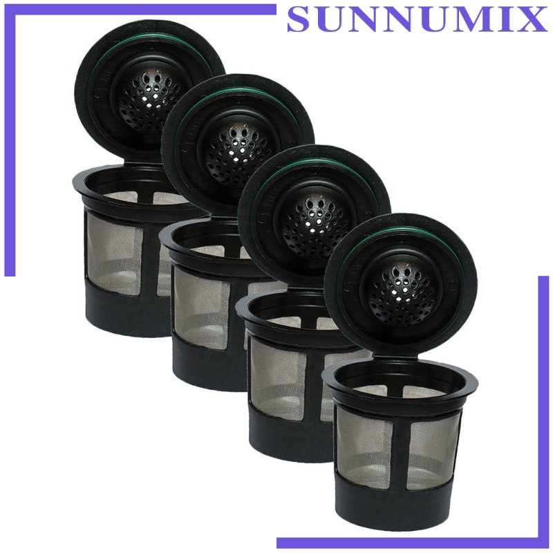 [SUNNIMIX]4pcs Reusable Coffee Filters K Cups Pod for Keurig 1.0 Brewers Universal Fit