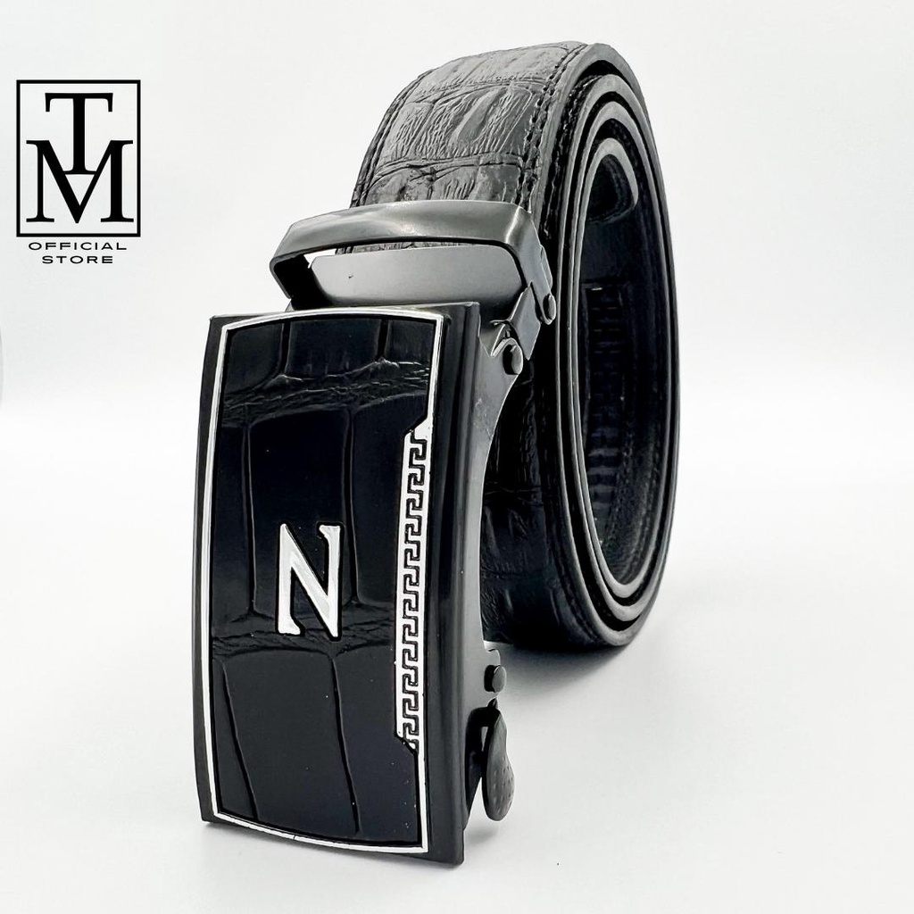 Thắt lưng nam - Dây nịt nam vân da cá sấu , khóa tự động sang trọng lịch lãm TL13