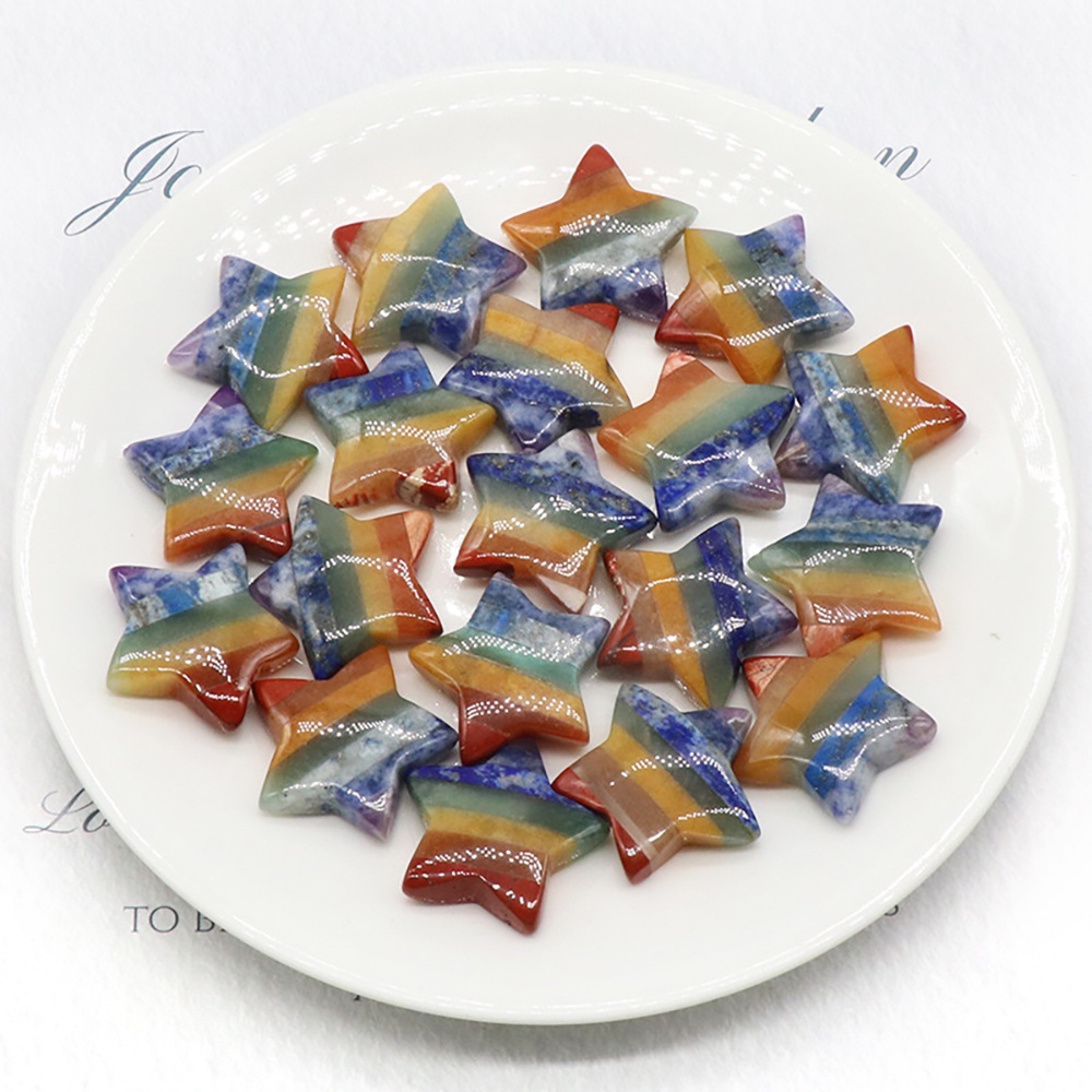 Đá Thanh Tẩy Hình Ngôi Sao Chakra 7 Loại Đá Size 3 Cm DA74