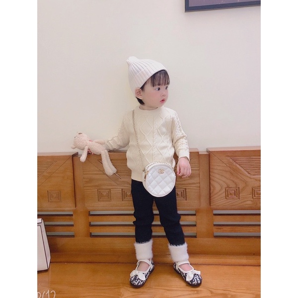 Áo len cho bé từ 0-3 tuổi, chất len cao cấp mềm mịn, áo cổ tròn dệt gân nhiều màu cho bé trai và gái- HK KIDS (mã 0182)
