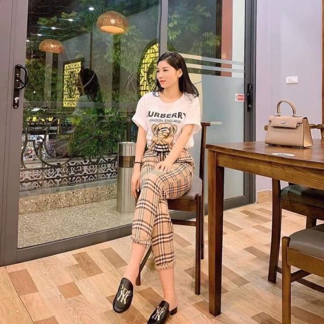 SÉT BỘ GẤU BBR+QUẦN BAGGY KẺ CARO