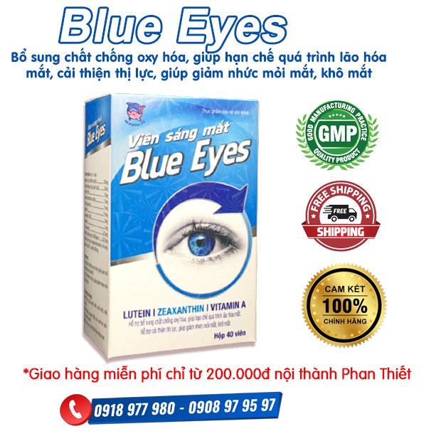 BLUE EYES - Bổ sung chất chống oxy hóa, giúp hạn chế quá trình lão hóa mắt, hỗ trợ cải thiện thị lực