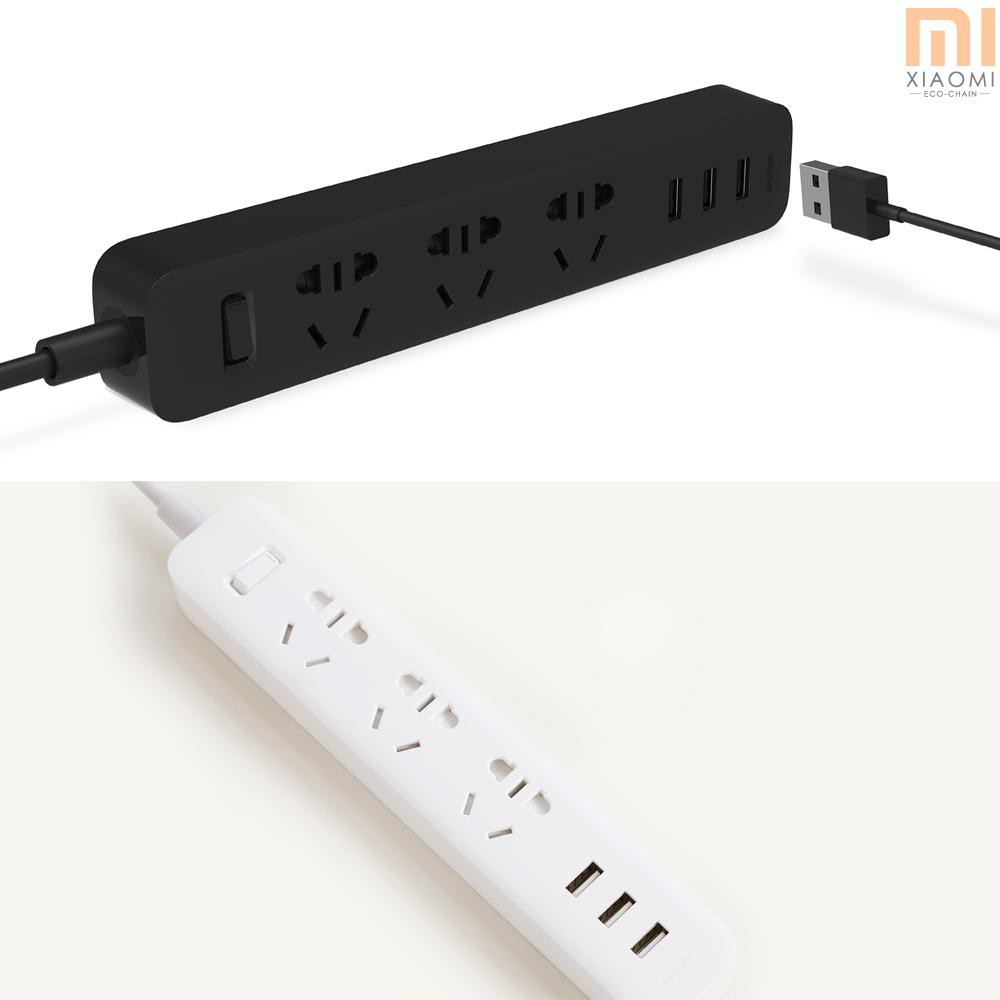 S☆S Xiaomi Mi Smart Power Socket Portable Strip Plug Adapter Fast Charging 3 USB Extension Socket Plug 3 Standard Socket