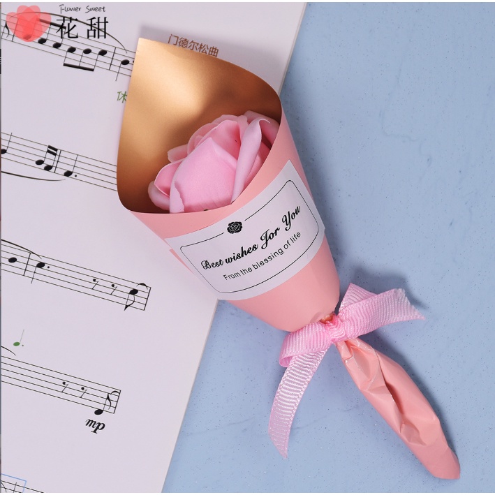 Bó hoa bằng xà phòng mini làm quà tặng valentine