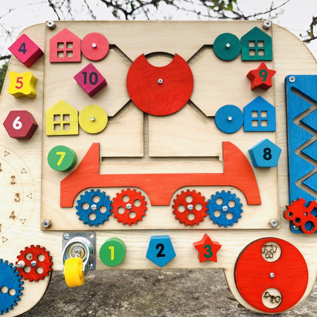 Bảng Bận Rộn-Busy Board-Đồ Chơi Kích Thích Phát Triển Kỹ Năng Vận Động Tinh Cho Bé