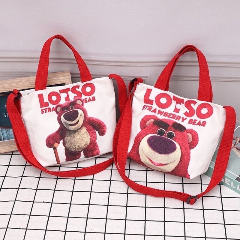 SET 2 KHĂN - TÚI GẤU HỒNG LOTSO