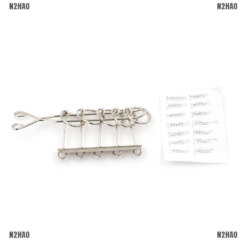 Cp☆ Bộ Đồ Chơi Xếp Hình 5 Vòng Kết Nối Bằng Dây Và Kim Loại