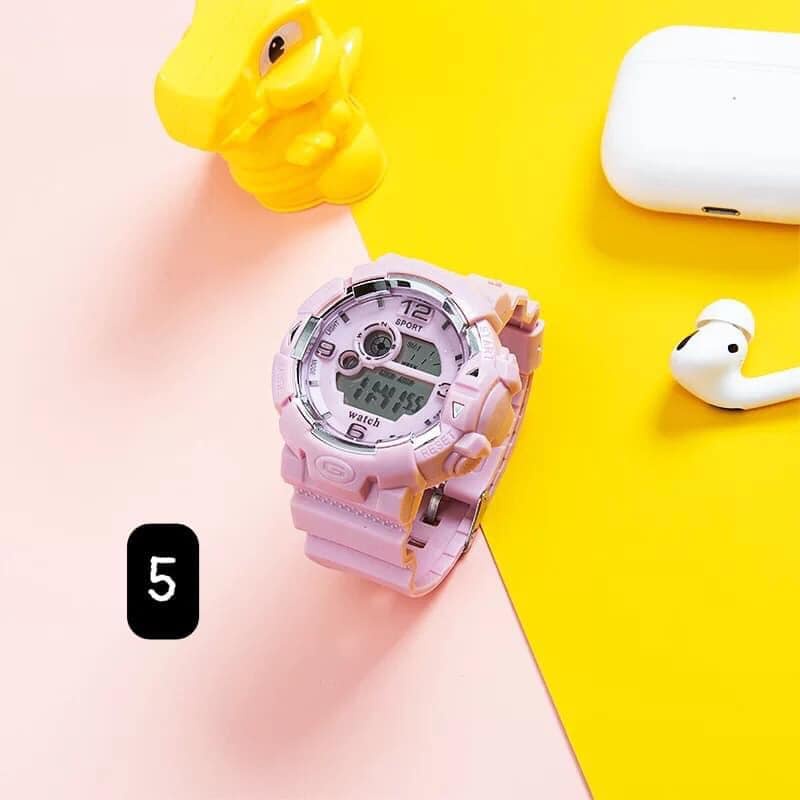 Đồng hồ điện tử có đèn led với dây đeo bằng silicon xinh xắn cho học sinh
