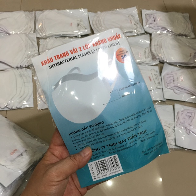 Khẩu Trang Vải 2 lớp kháng khuẩn