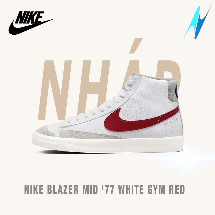 Giày nam Nike Blazer Mid ‘77 Athletic Club White Gym Red Chính hãng 100%