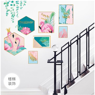 Decal dán tường Khung ảnh chim hạc - Tranh dán tường khung ảnh chim hạc
