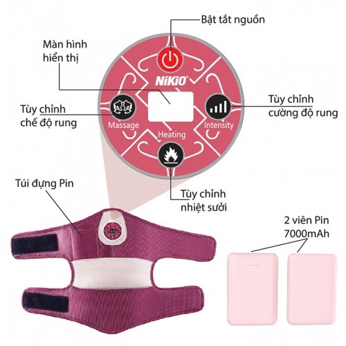 Máy massage đầu gối rung nóng pin sạc Nhật Bản Nikio NK-185 - Hỗ điều trị đau nhức mỏi đầu gối, bắp chân, đùi