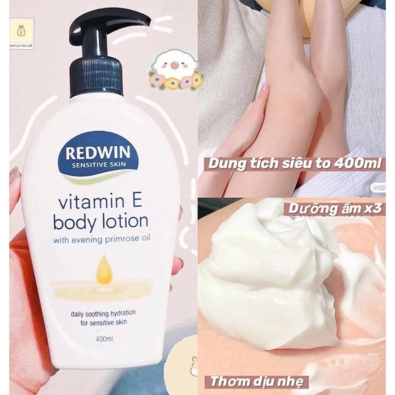 Sữa dưỡng thể toàn thân Redwin Vitamin E Body Lotion 400ml