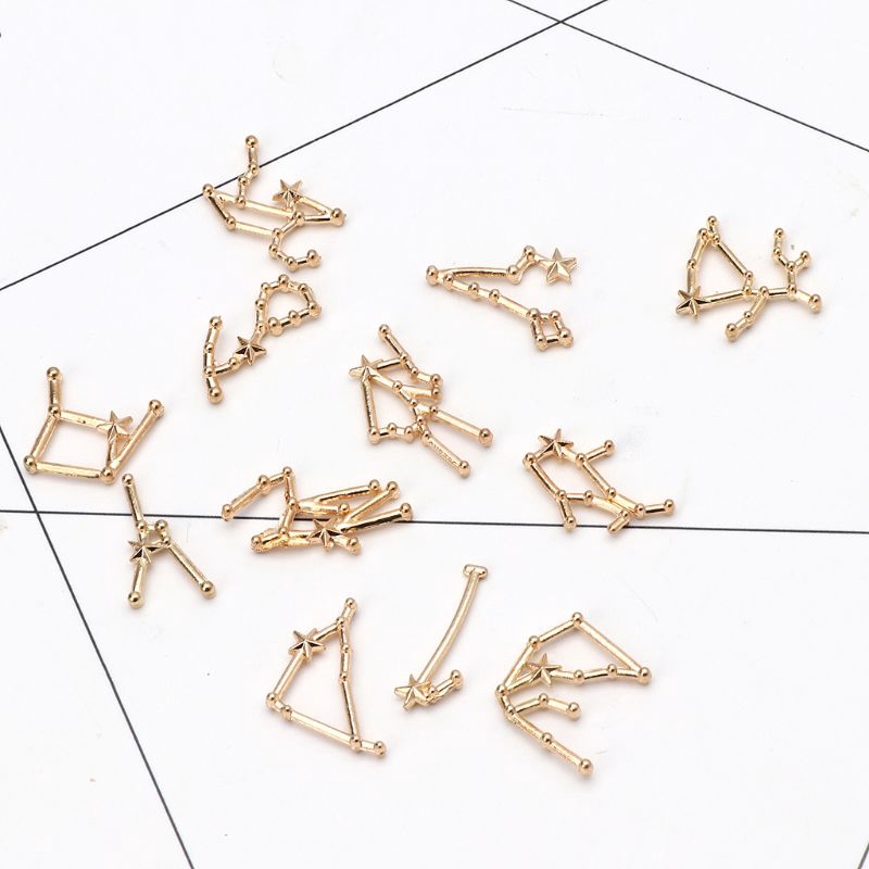 Phụ kiện làm đồ trang sức/ đồ thủ công bezels hình 12 chòm sao bằng kim loại đẹp mắt