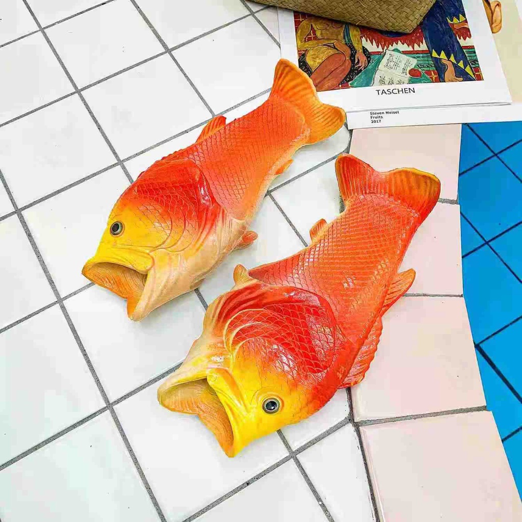 Dép cá chép Dép cá Rô Phi màu xanh màu cam màu xám đủ size 24-45 Gv