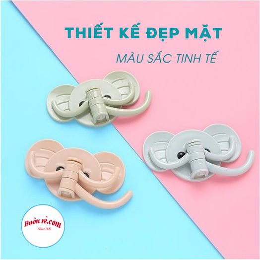 Móc treo đồ dán tường hình con voi ngộ nghĩnh – Móc treo đồ hình voi có 3 nhánh - 01428