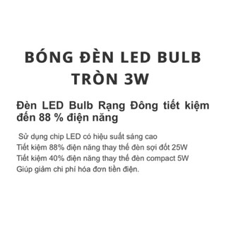Bóng đèn Rạng Đông LED BULB Tròn 3W