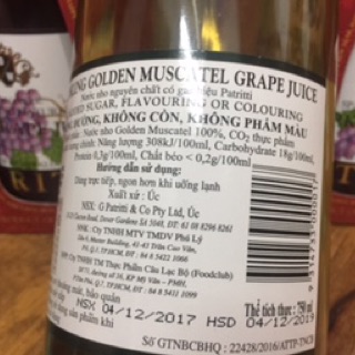 Nước Nho Tím Patritti 750ml