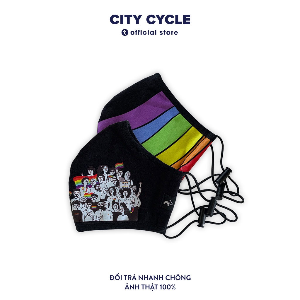 Khẩu trang nam nữ Pride 2021 City Cycle - khẩu trang vải 2 lớp chống bụi chống nắng Local Brand