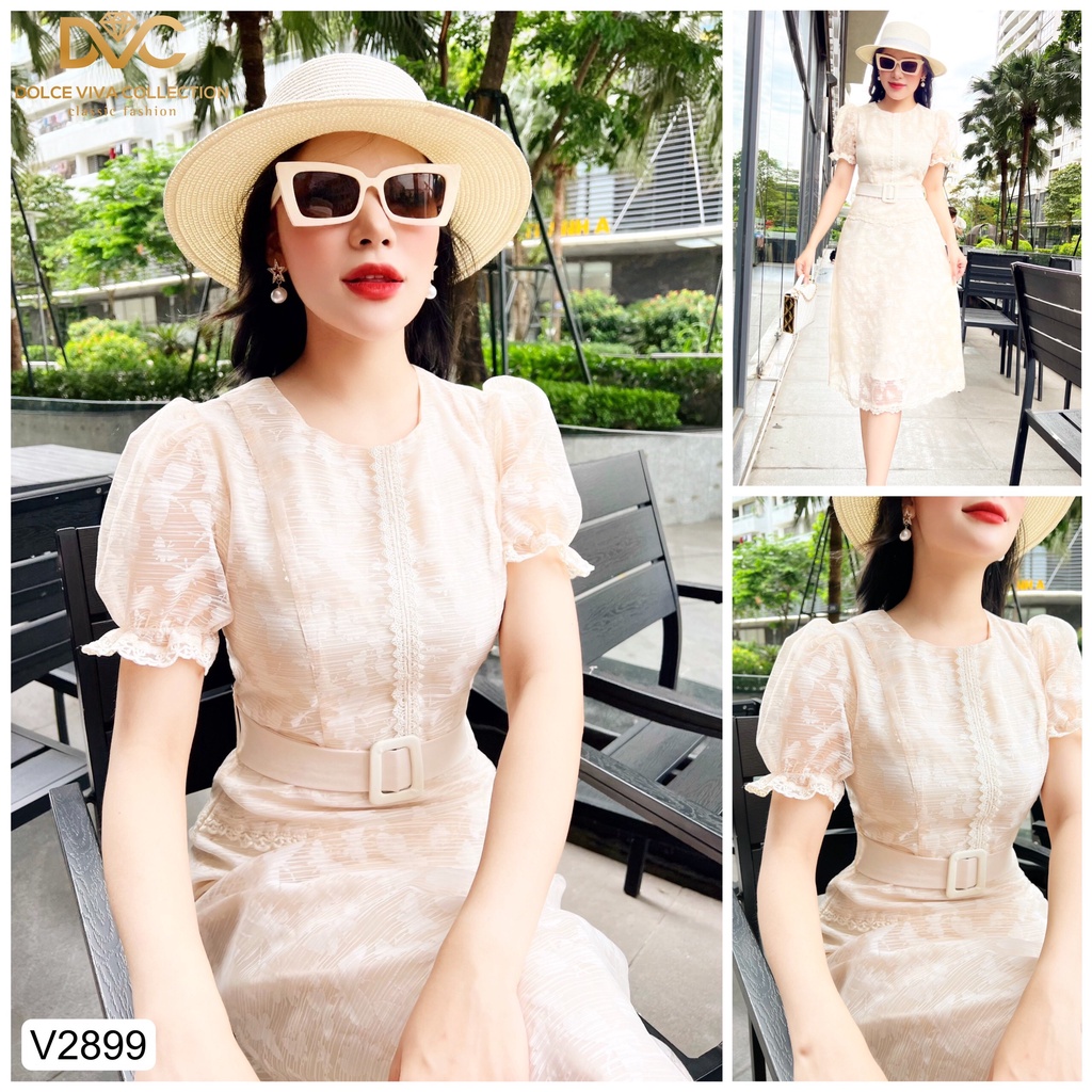 Váy ren be kèm đai V2899-DOLCE VIVA COLLECTION