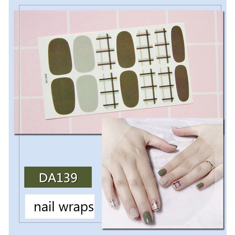 Miếng dán móng tay Nghệ thuật Phong cách Hàn Quốc Stickers Nails Wraps