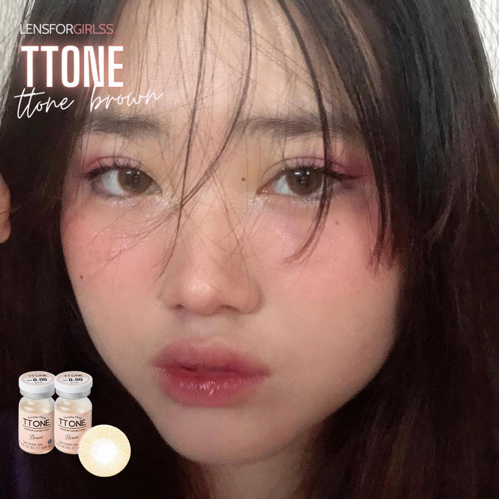 [Mã SKAMSALE8 giảm 10% đơn từ 200K] Kính áp tròng nâu hazel TT ONE BROWN chính hãng Olens | Hsd 3-6 tháng | Lens cận