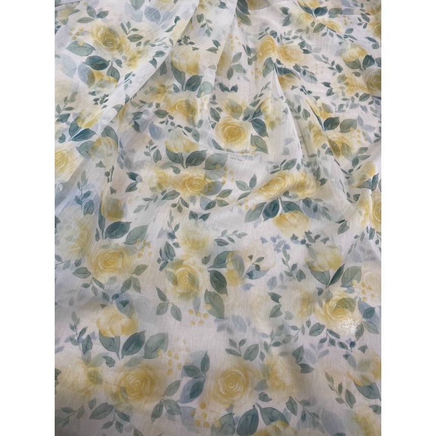 Vải voan tơ hoa tơ tằm