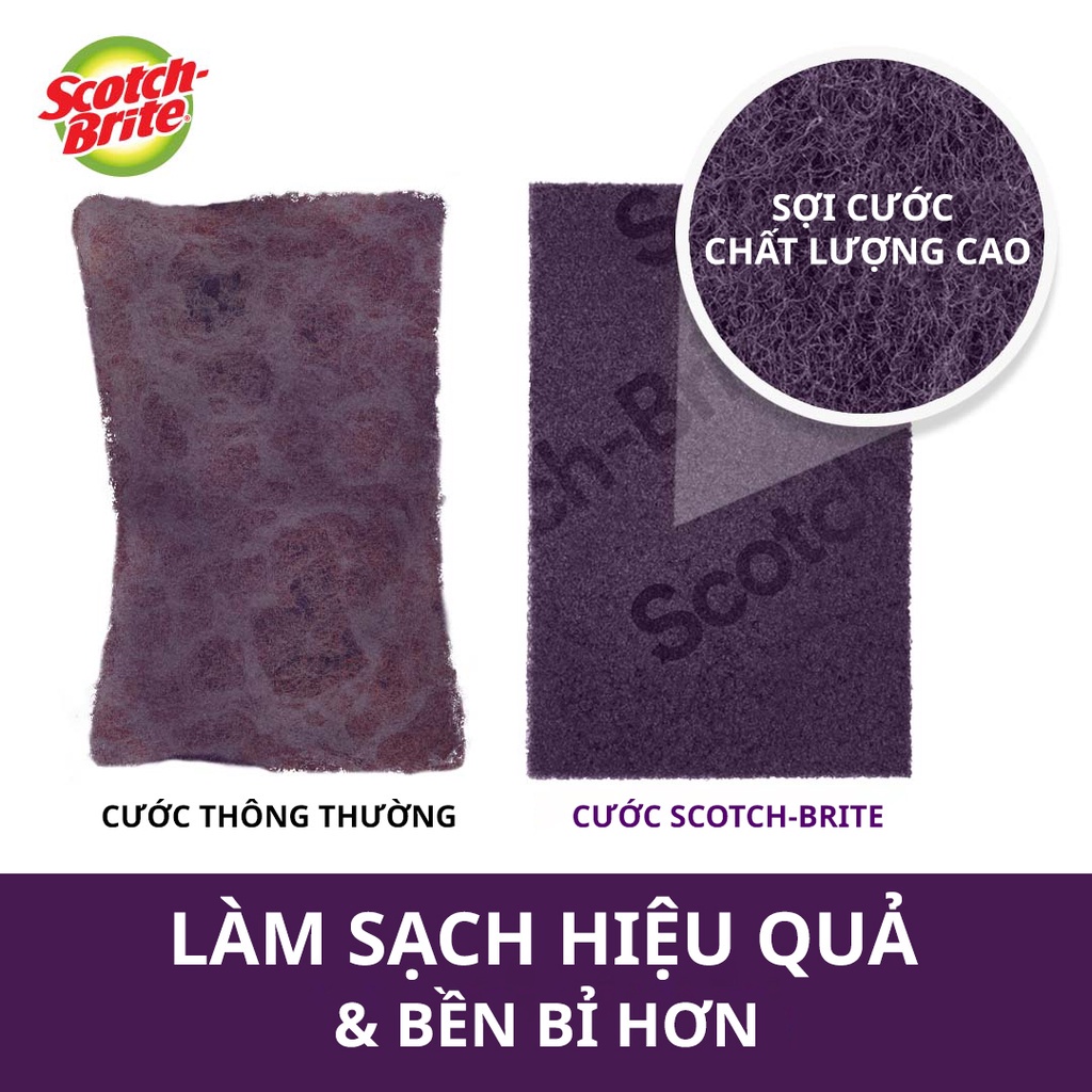 Miếng Cước Cọ Rửa Siêu Mạnh 3M Scotch Brite Thái Lan 10x15cm-Đánh Tan Mọi Vết Bẩn Cứng Đầu