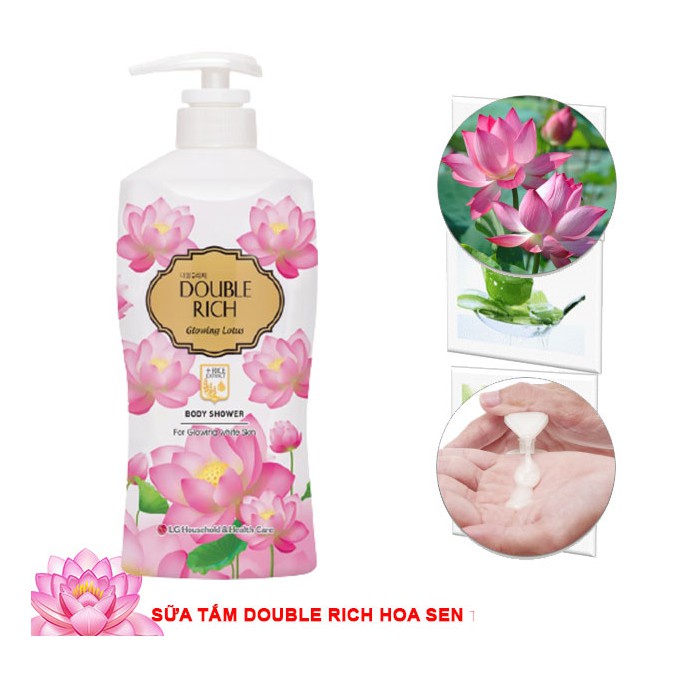 Sữa tắm hương nước hoa Double Rich Glowing Lotus - Hoa Sen 550/800g