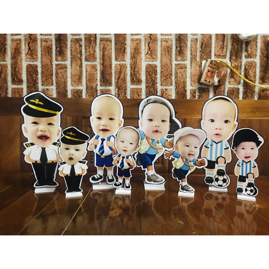 Chibi bé trai trang trí sinh nhật, thôi nôi, đầy tháng