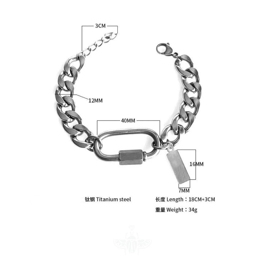 Vòng Đeo Tay Bằng Thép Titan Không Phai Màu Phong Cách hip hop Đường Phố punk