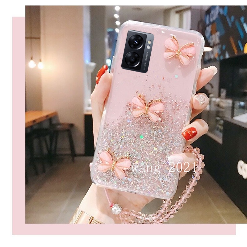 Ốp Điện Thoại Dẻo Họa Tiết Bươm Bướm Lấp Lánh Thời Trang Cho OPPO reno 10 A18 A98 5G A77 5G A57 A96 A76 4G 2022