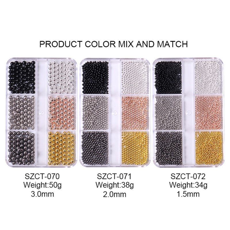 Set Hạt Cườm Mini Màu Vàng Dùng Trang Trí Móng Tay Nghệ Thuật