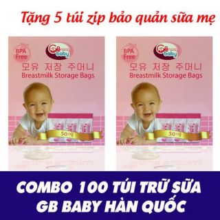 Túi trữ sữa gb baby 100 túi