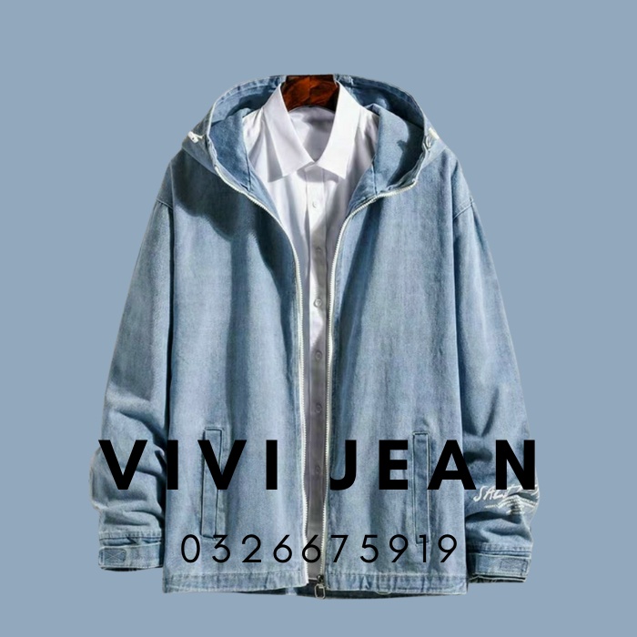 Áo Khoác Jean TK Unisex Nam Nữ | Form Bigsize Thoải Mái | Chất Dày Dặn | Có Nón Rộng | Khoá Kéo