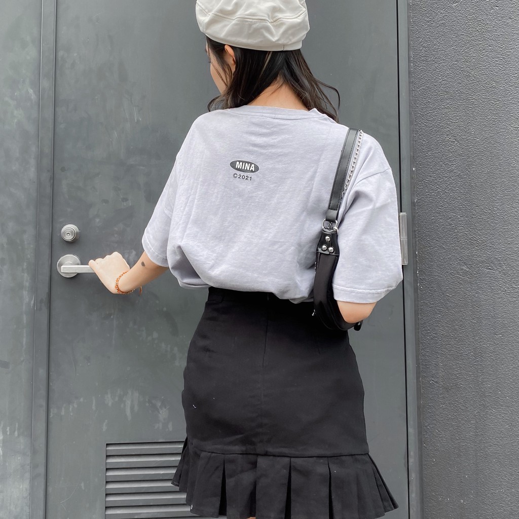 [Mã SKAMA06 giảm 8% tối đa 50K đơn 250K] (ẢNH THẬT) Áo thun/phông cộc tay unisex Mina studio HT412 chất liệu cotton thấ | BigBuy360 - bigbuy360.vn