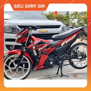 Tem rời Satria Fi đỏ đen Crom cao cấp