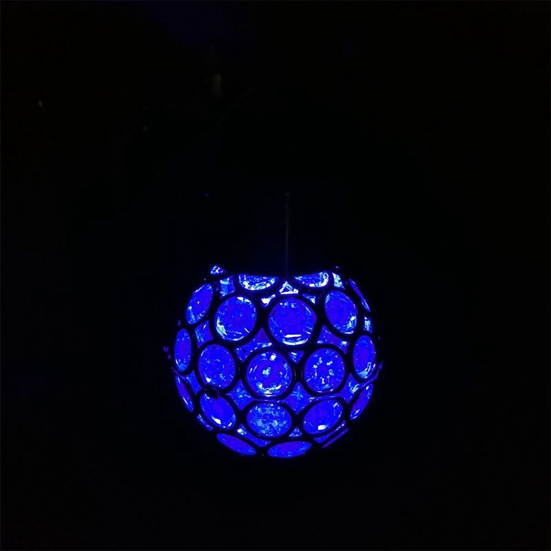 H☆  Colorful Solar Lights, Outdoor Hanging Decorative Garden Lights 7 Colors LED Crackle Glass