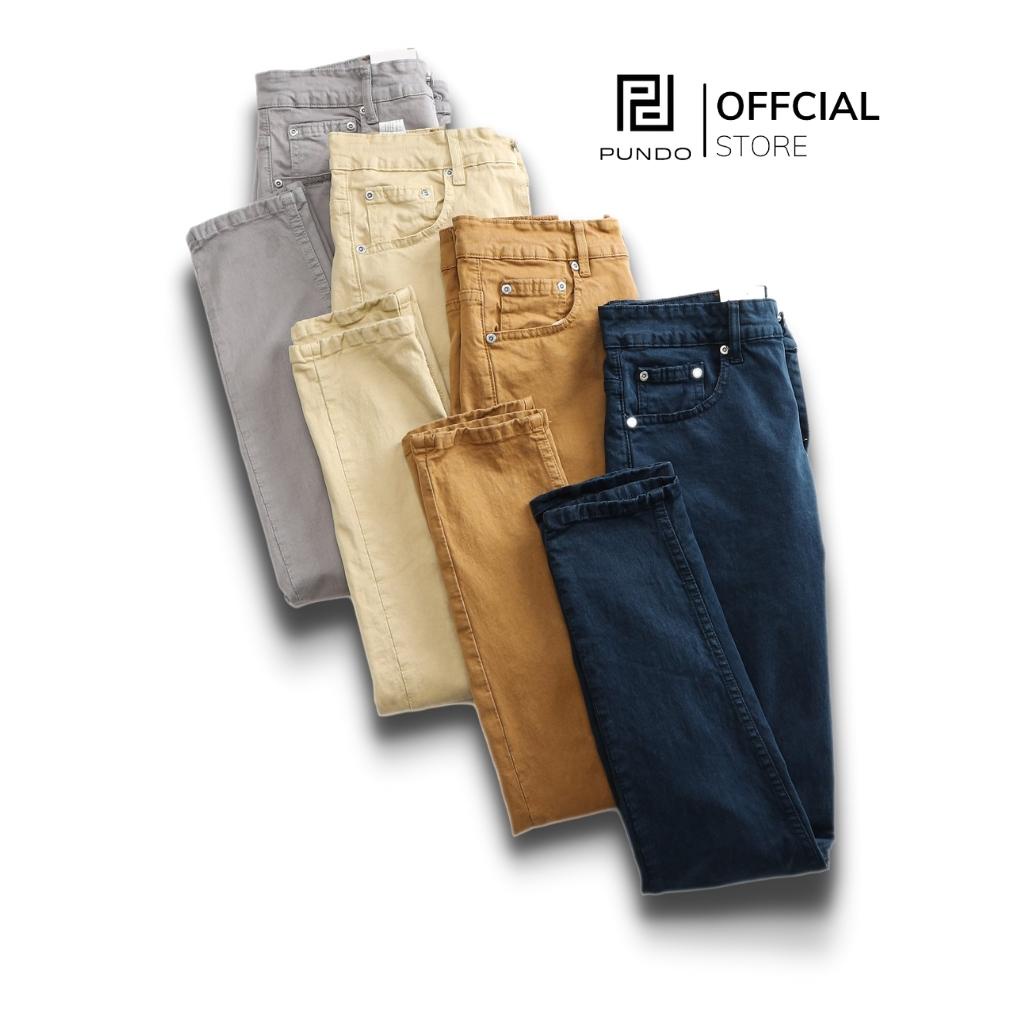 Quần jean nam dài 4 màu dễ phối chất cotton jean co giãn nhẹ PUNDO QJPD01