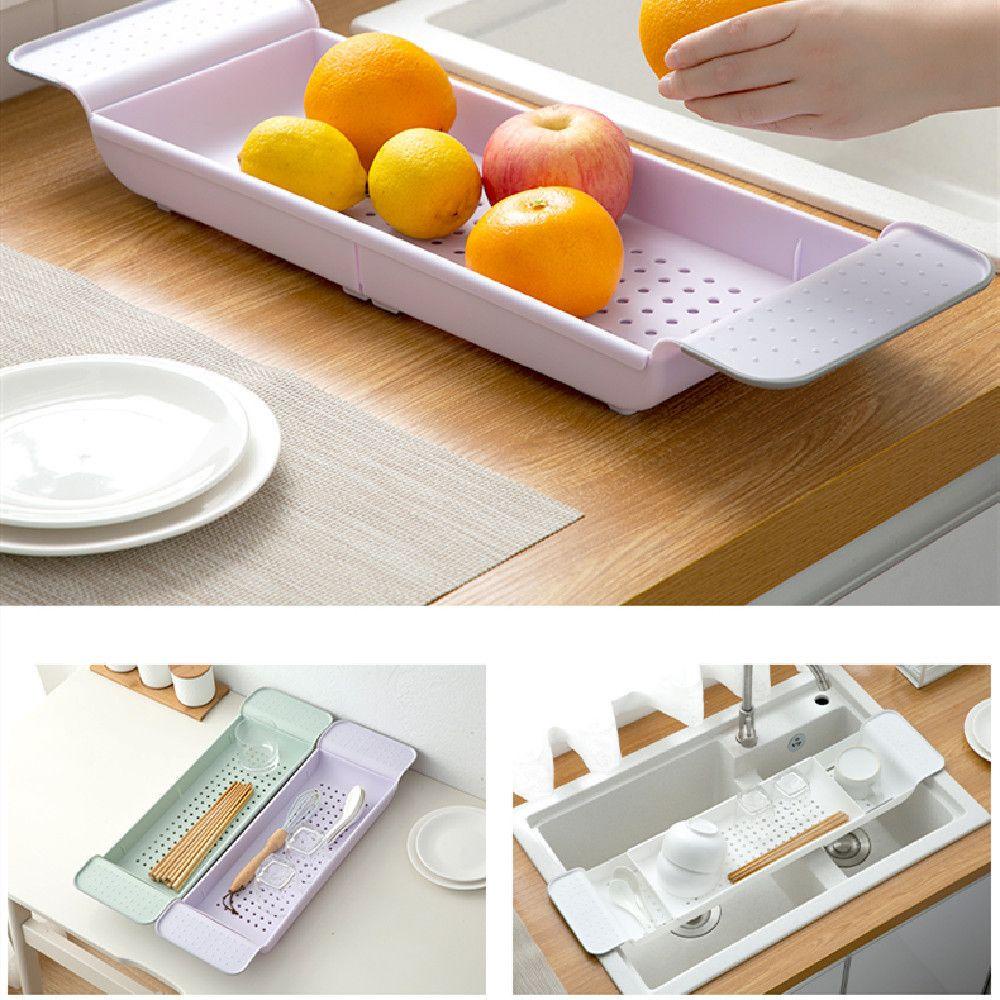 KUNHEV Khay Đựng Đồ Dùng Nhà Tắm / Nhà Bếp Bằng Nhựa Hình Chữ Nhật Tiện Dụng