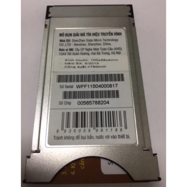 Thẻ CAM  cho TV có hỗ trợ khe CI+