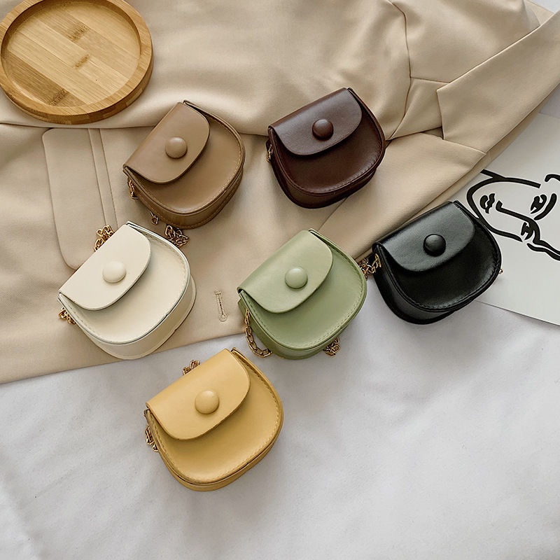 Túi Xách Mini Phối Dây Xích Phong Cách Thời Trang Hàn Quốc Dành Cho Nữ