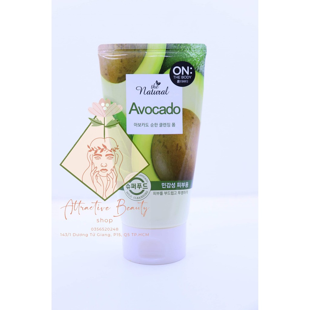 Sữa rửa mặt bơ ON THE BODY The Natural Avocado Deep Cleansing