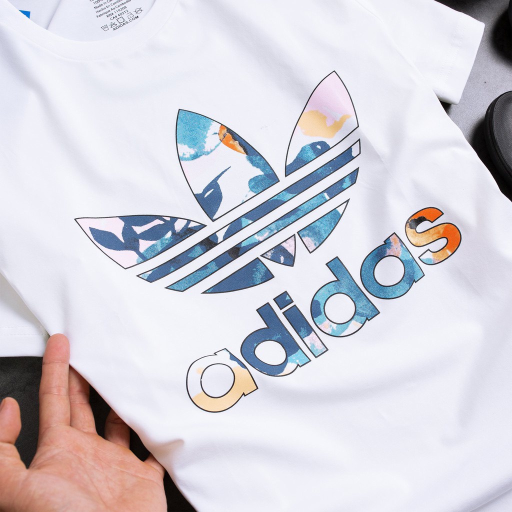 Áo Thun Nam Cổ Tròn Tay Ngắn In Logo Adidas Dáng Thể Thao Basic Năng Động