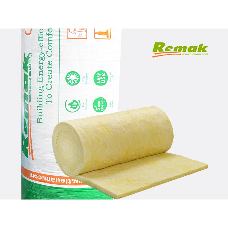 Bông sợi thủy tinh Glasswool Cách âm Cách Nhiệt Remak Dày 5cm