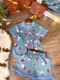 Pijama lụa gấm cao cấp( bộ đùi)